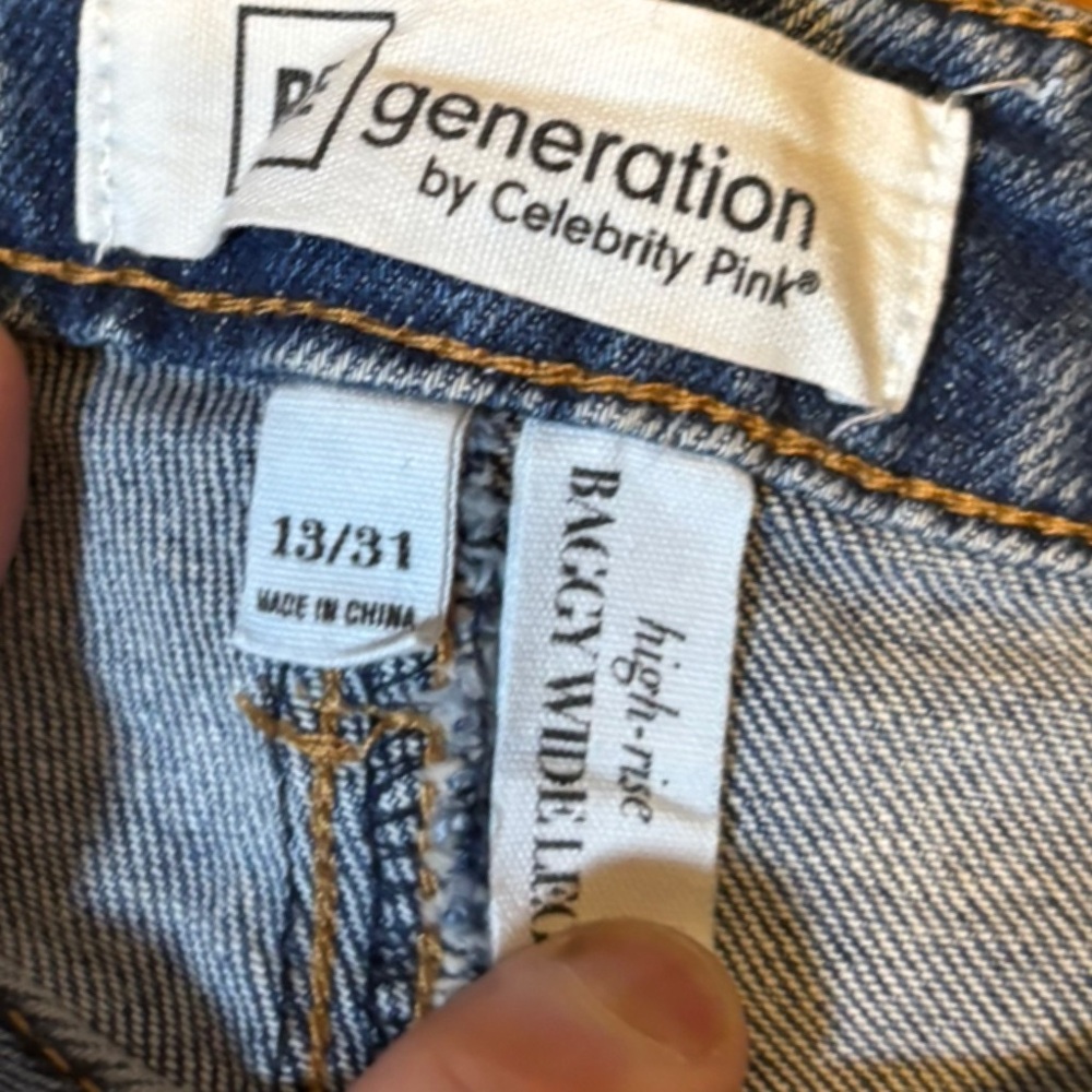 NWT Celebrity Pink REgeneration High Rise Baggy Wide Leg Jeans 13/31 - Picture 6 of 11